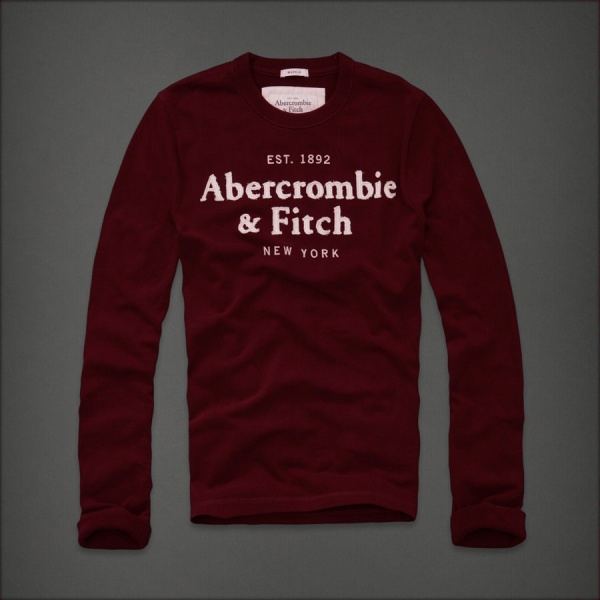 Abercrombie Fitch Hombres De Cuello Redondo Largo Remera AF5938